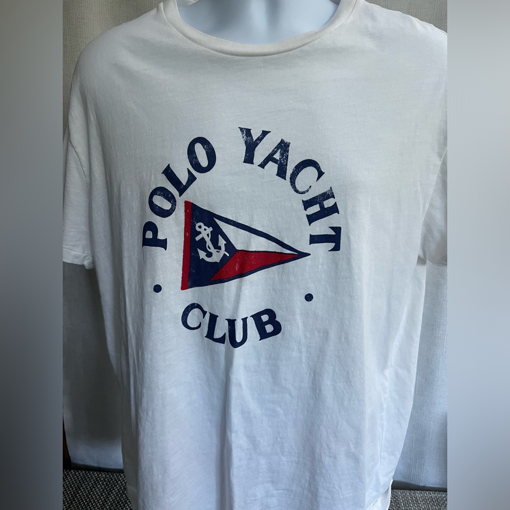 Men's "Polo Ralph Lauren" Yacht Club White Tee-Shirt